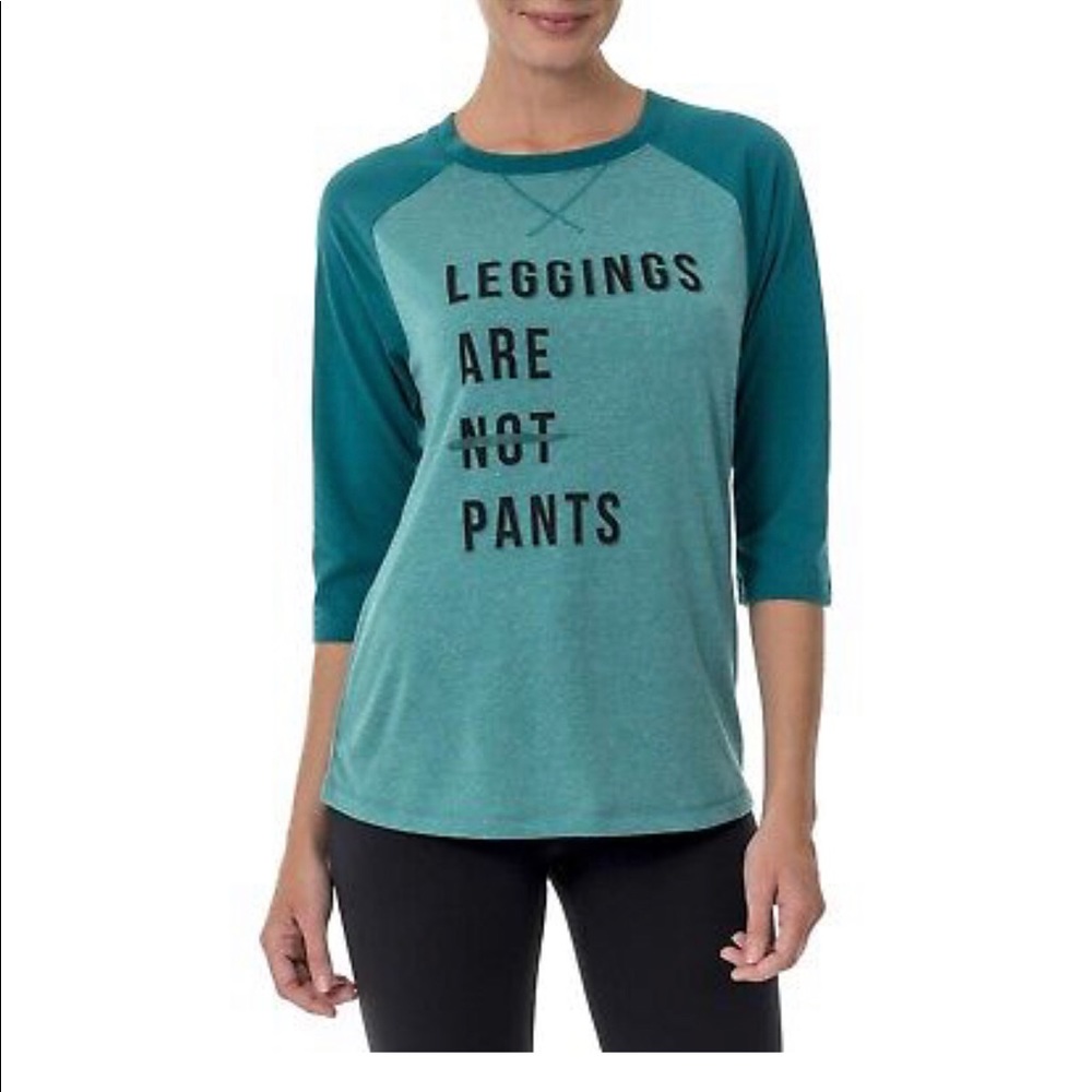 Baseball Tee Shirt Leggings are NOT Pants Raglan Sleeve Blue XS Women’s